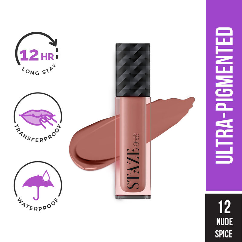 Staze 9to9 Lips Don't Lie Matte + Transferproof Liquid Lipstick - 12 Nude Spice