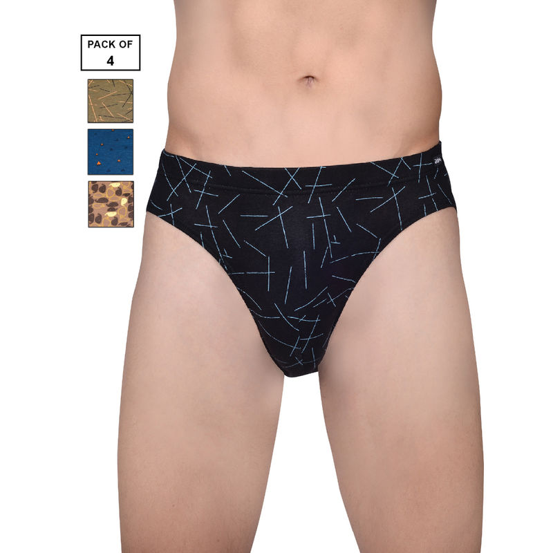 Frenchie Designer Mens Cotton Briefs Assorted Colours (XL) (Set Of 4)