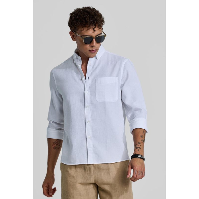 Snitch White Oxford Slim Fit Shirt (XS)