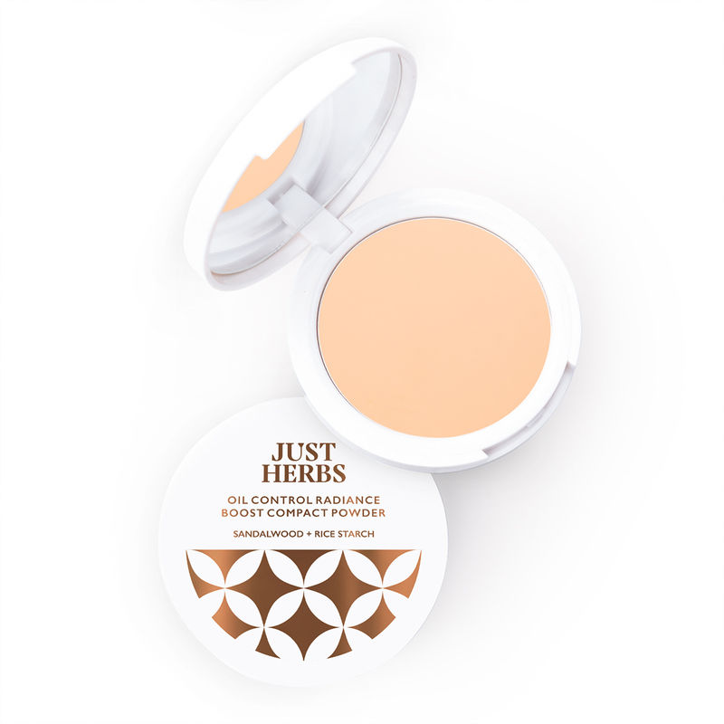 Just Herbs Oil Control Radiance Booster Age Defying Compact Powder - Natural