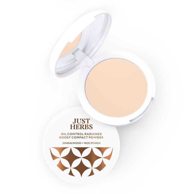 Just Herbs Oil Control Radiance Booster Age Defying Compact Powder - Ivory