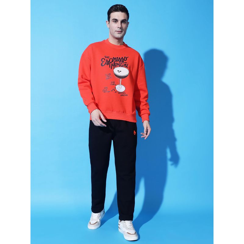 Griffel Espresso Oversized Orange Tracksuit (Set of 2) (M)