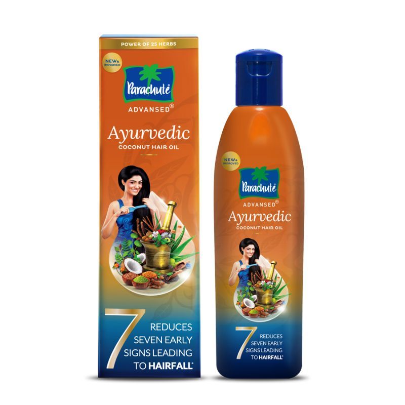 Parachute Advansed Ayurvedic Coconut Hair Oil With Neem & Bhringraj - Reduces Dandruff & Hair fall