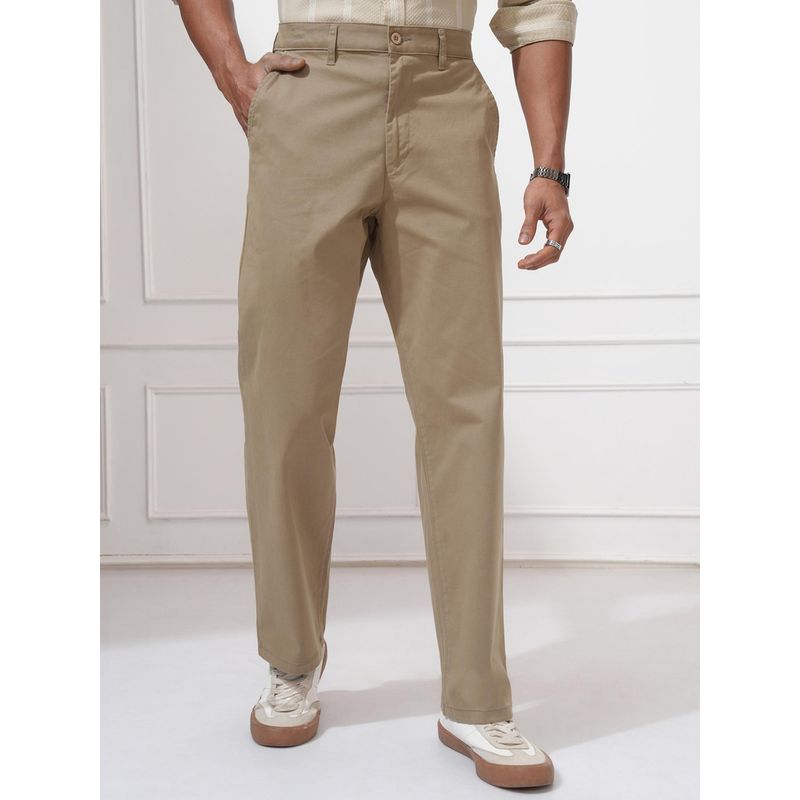 LOCOMOTIVE Mens Khaki Chino Straight Fit Trouser (34)
