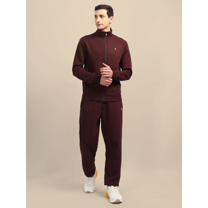 AM SWAN Mens Brown Stylish And Comfortable Full Zipper Sweatshirts (S)