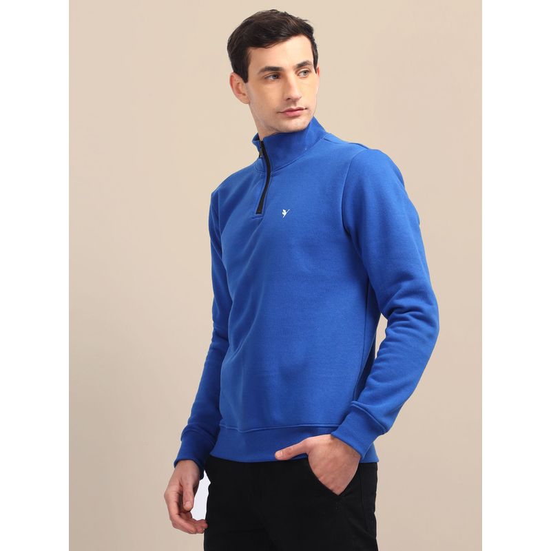 AM SWAN Mens Blue Solid Half-Zip Sweatshirt (2XL)