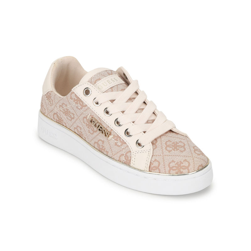Buy Guess Women Beige Logo Print Sneakers Online