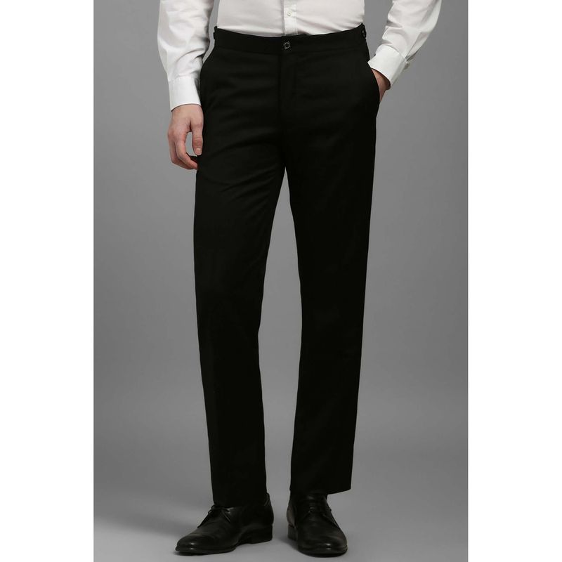 Louis Philippe Men Black Solid Formal Trouser (34)