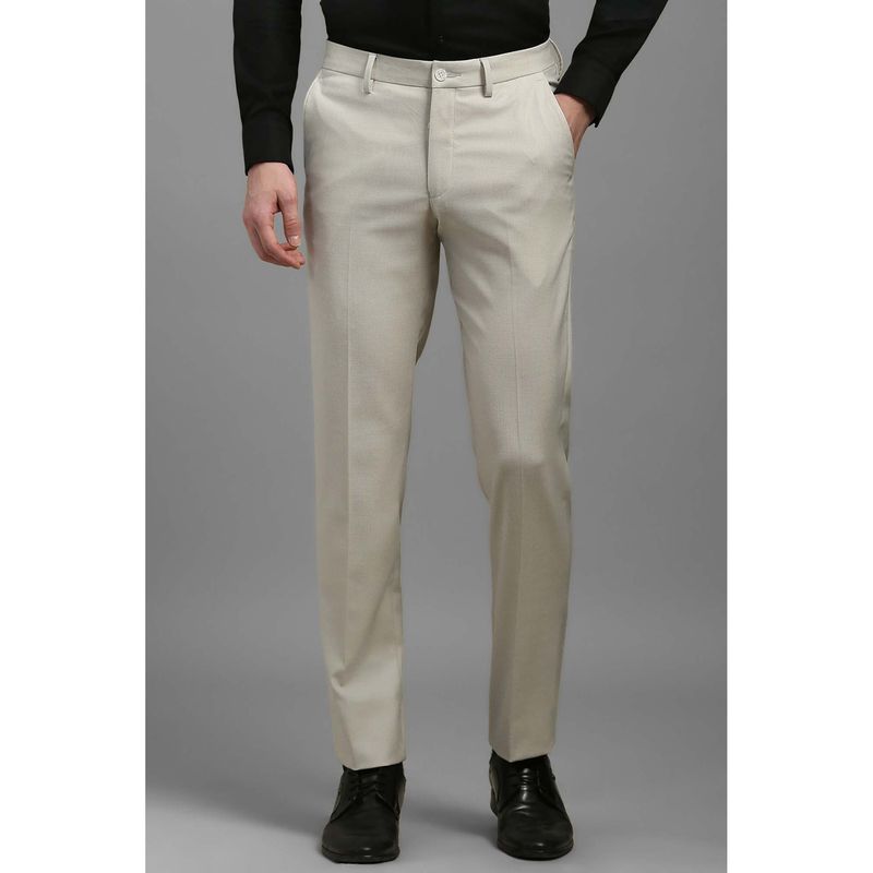 Louis Philippe Men Grey Textured Formal Trouser (30)