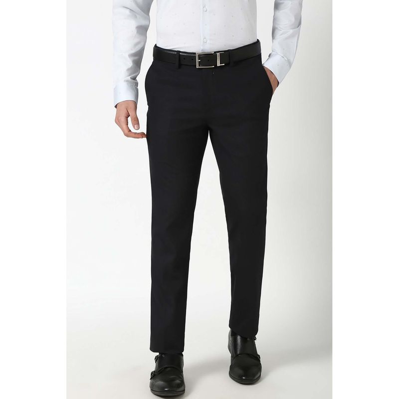 Peter England Men Black Solid Formal Trouser (32)