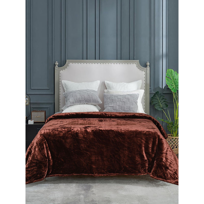 Saral Home Light Weight Cloudy Mink Silky-Soft Quilt/Blanket All Seasons, Brown (Single)