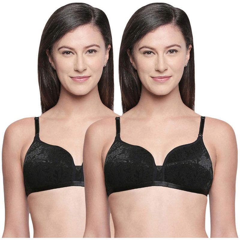 Bodycare Perfect Coverage Padded Bra-Pack Of 2 - Black (32B)