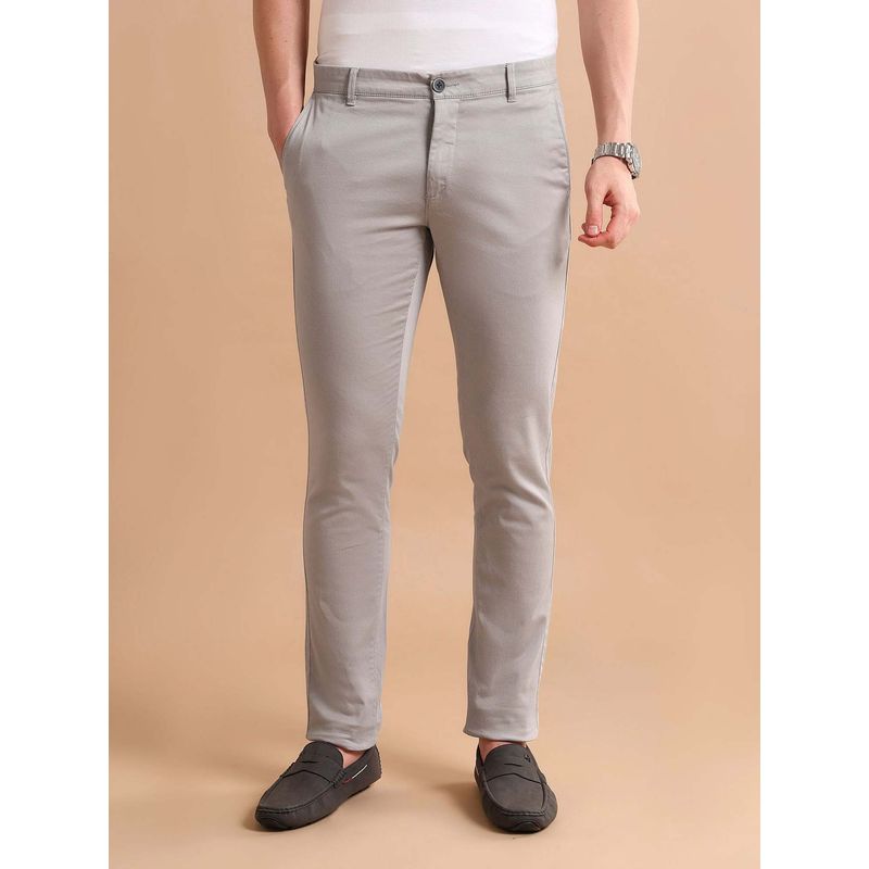 U.S. POLO ASSN. Grey Austin Regular Fit Cotton Stretch Solid Signature Chinos (32)