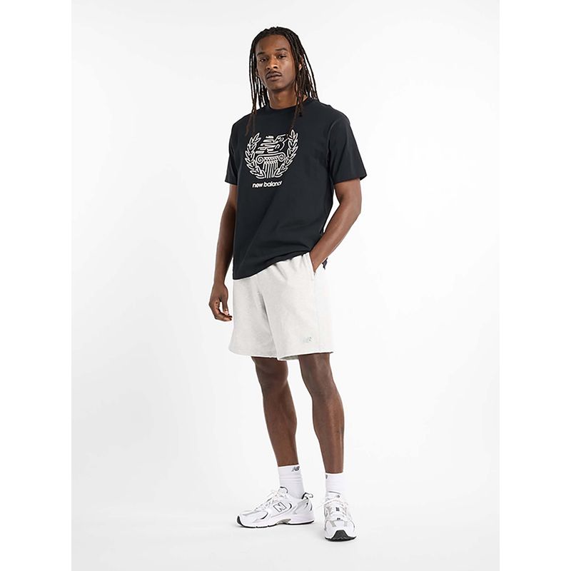 New Balance Men Black Cotton Half Sleeves T-Shirt (L)