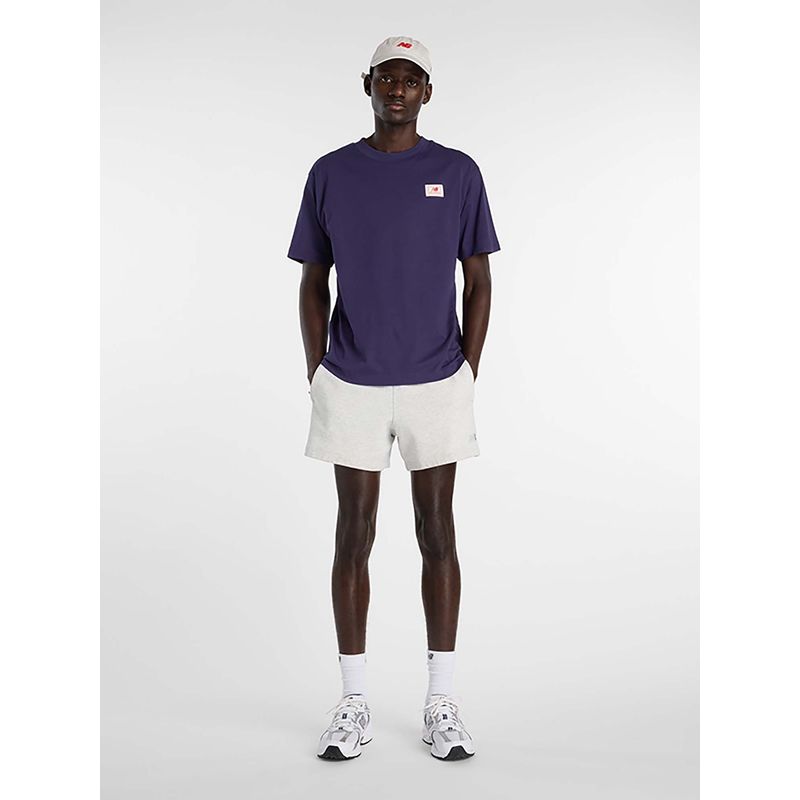 New Balance Men Purple Cotton Half Sleeves T-Shirt (L)