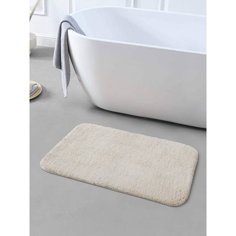 Obsessions Super Soft Anti Skid Polyester Bathmat - Cream (S)