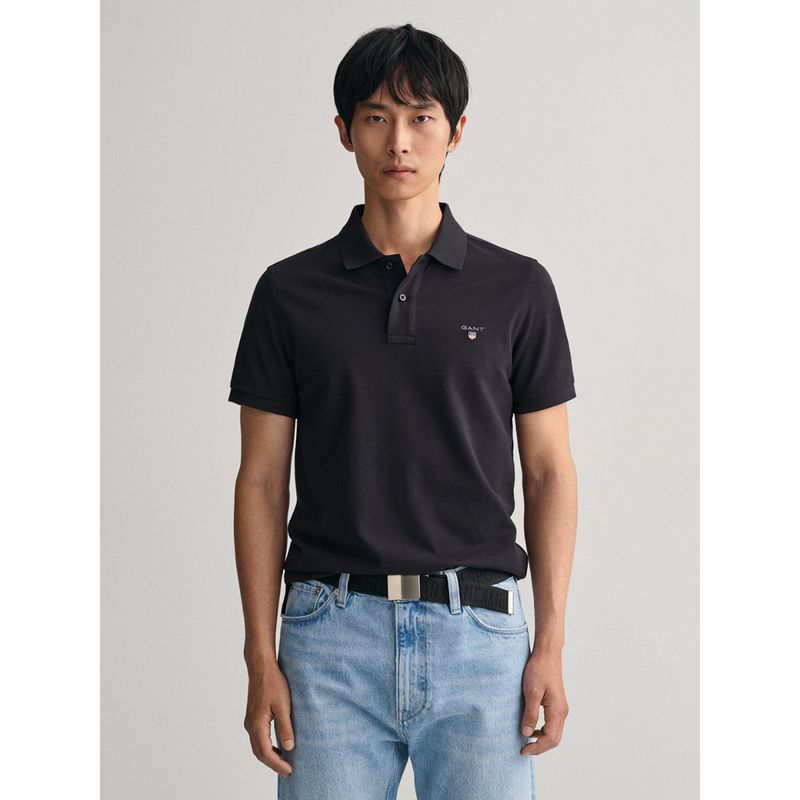 GANT Men Black Original Pique Polo T-Shirt (M)