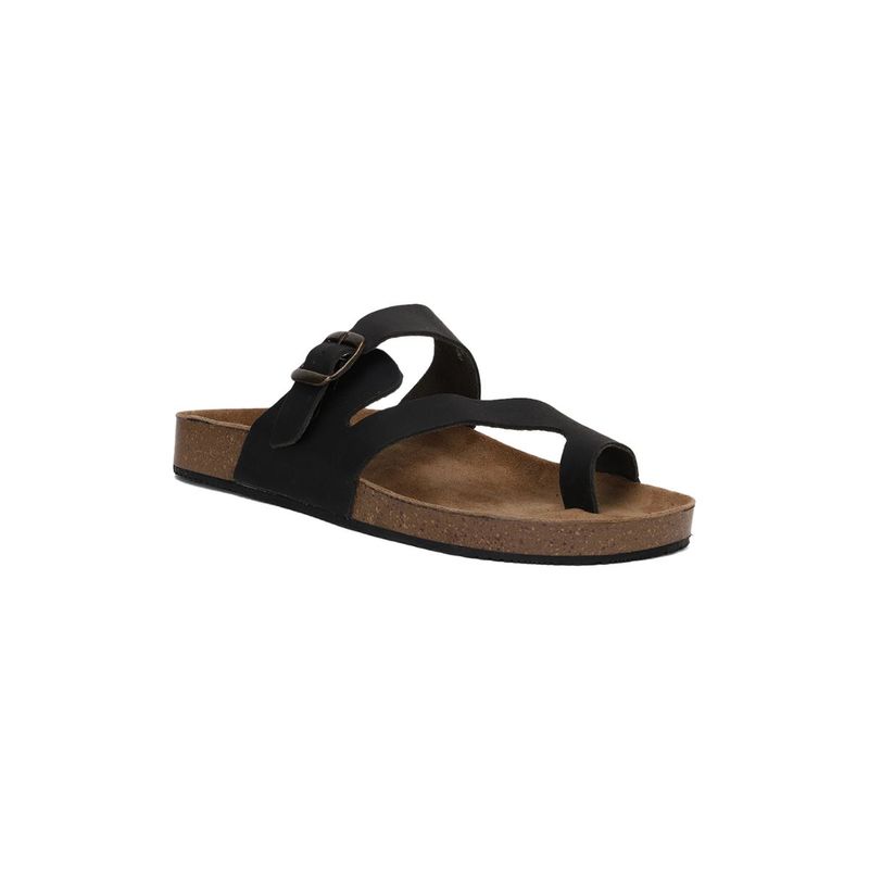 Bata Solid Black Sandals (UK 7)