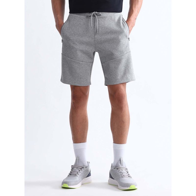 U.S. POLO ASSN. Grey Active Sports Mens Heathered Slim Fit Active Shorts (34)
