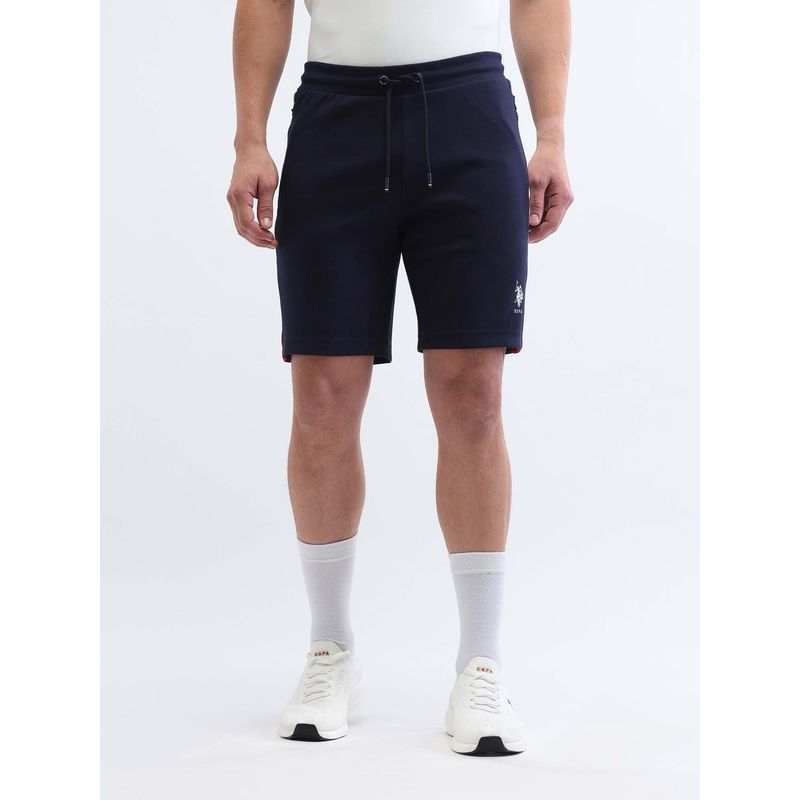 U.S. POLO ASSN. Blue Active Sports Mens Solid Slim Fit Shorts (34)