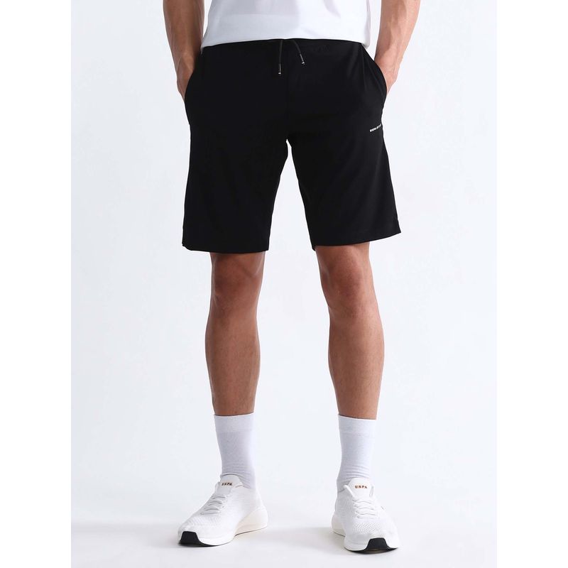 U.S. POLO ASSN. Black Active Sports Mens Solid Slim Fit Active Shorts (34)