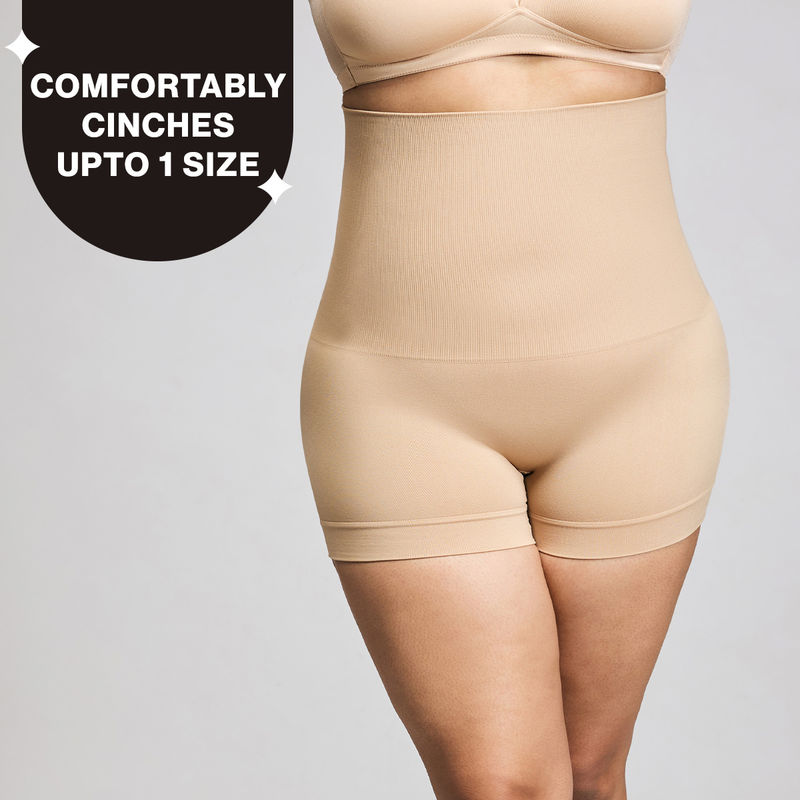 Nykd By Nykaa Everyday Shaping Tummy Tucker Boyshorts-NYSH03-Sand (M)