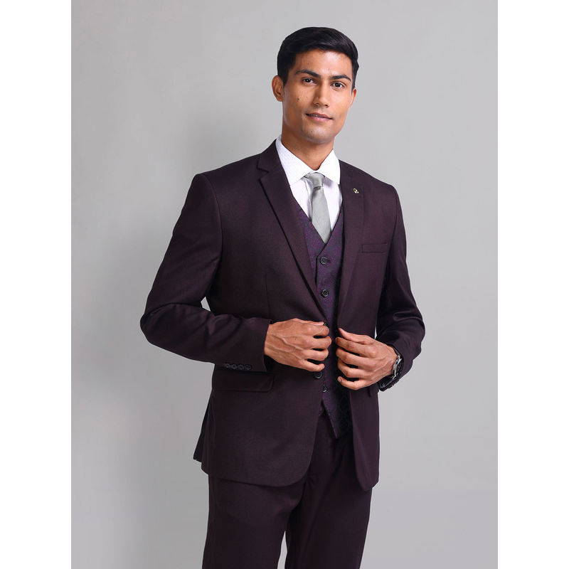 AD By Arvind Tailored Fit Three Piece Suit (40)