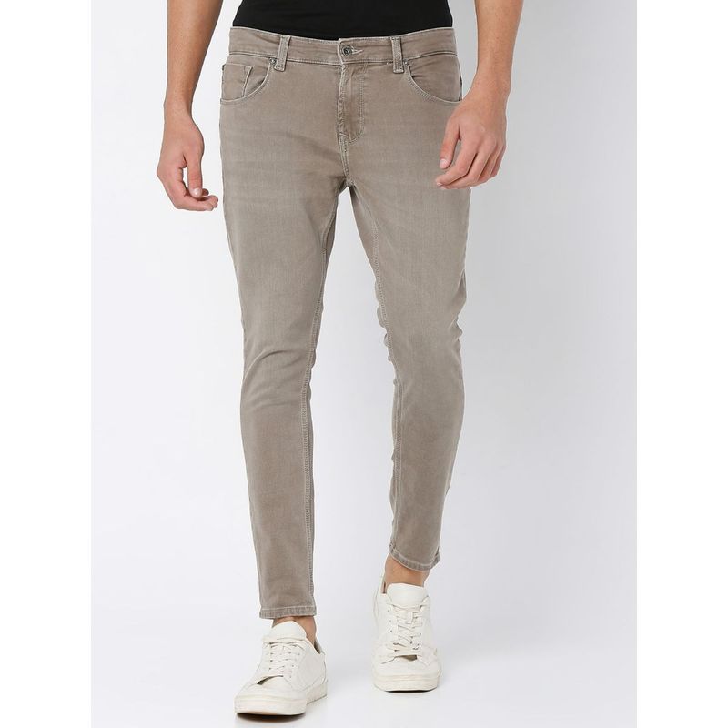 Buy Spykar Light Taupe Cotton Slim Fit Tapered Length Kano Jeans For ...