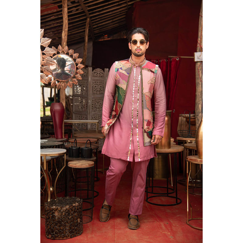 Soniya G Printed Multicolor Kurta and Jacket with Pants (Set of 3) (XS)