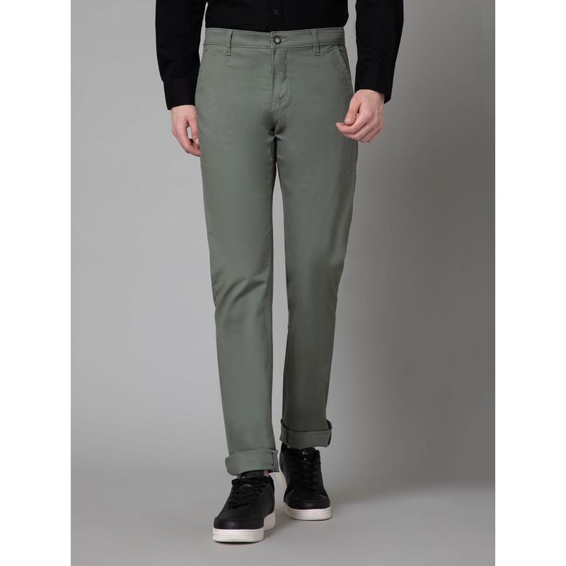 Cantabil Olive Solid Trouser (30)
