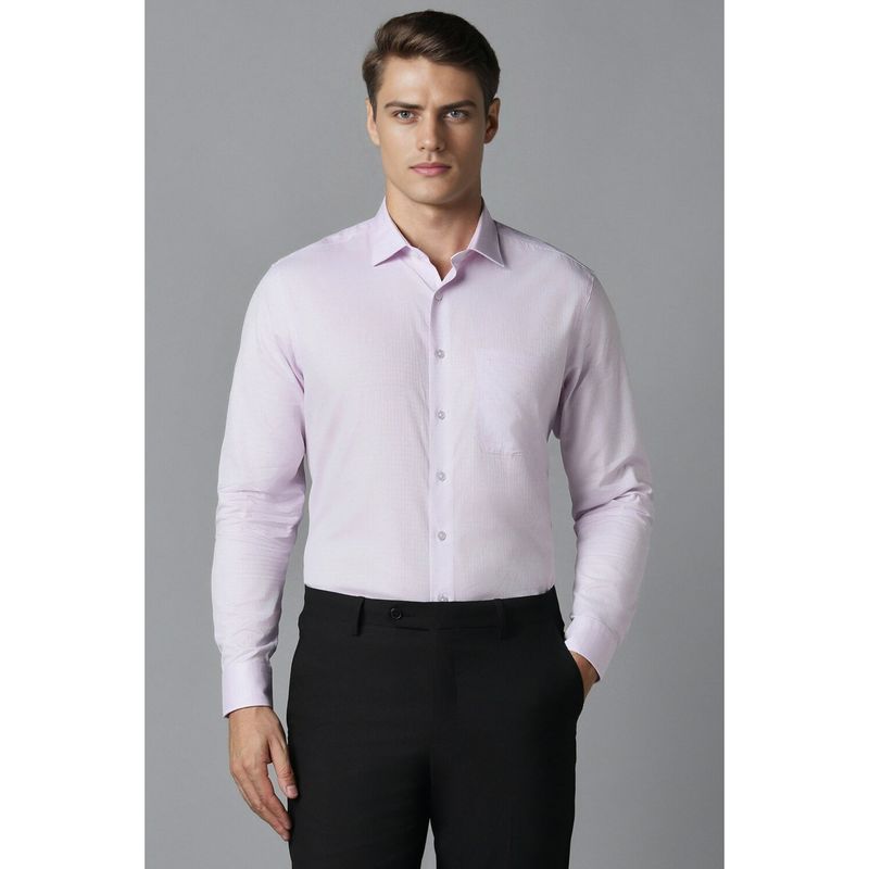 Louis Philippe Men Lilac Slim Fit Self Design Full Sleeves Formal Shirt (39)