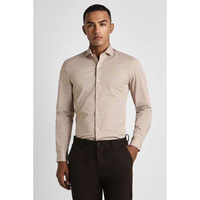 Peter England Men Beige Super Slim Fit Formal Shirt (46)