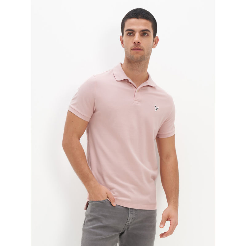 American Eagle Pink Solid Polo T-Shirts (XL)
