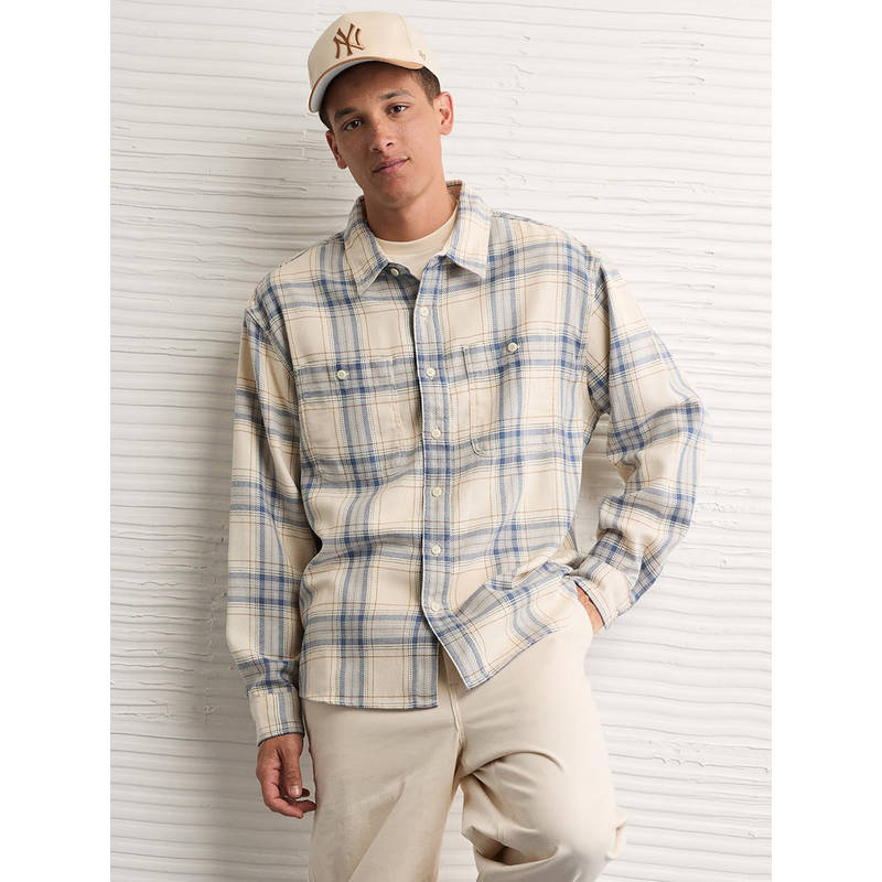 American Eagle Men Cream Shirt - Image 1