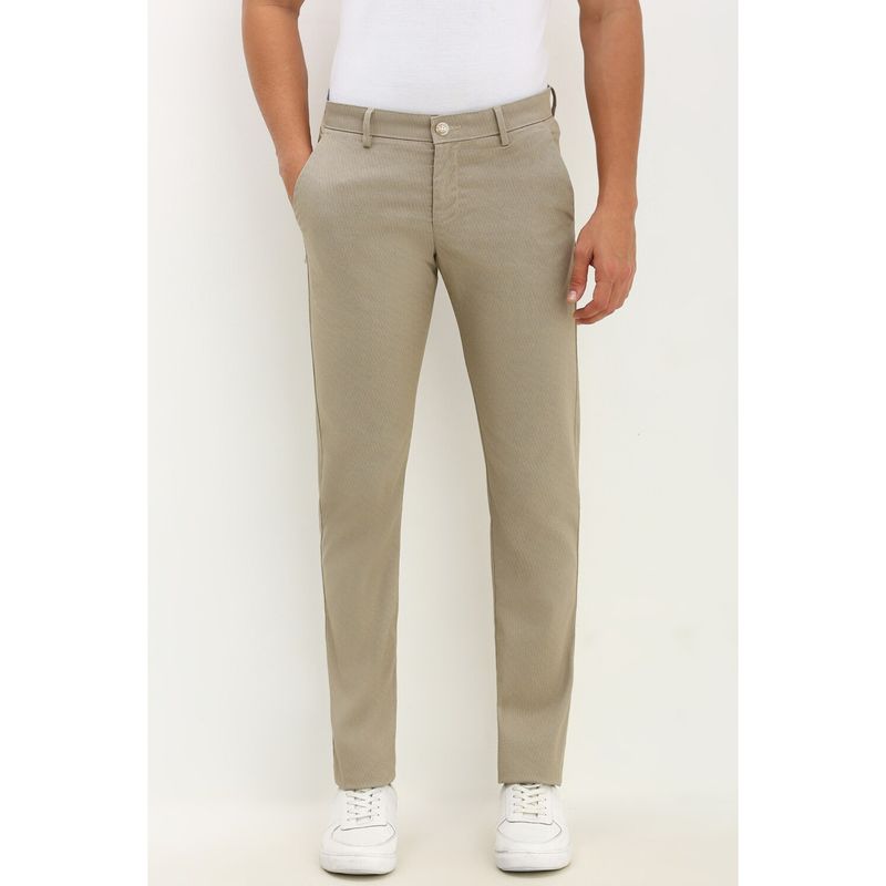 Allen Solly Men Khaki Slim Fit Casual Trousers (30)