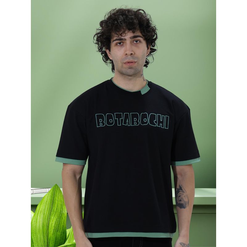 BOTABOCHI Black Mens Heavy Twill Luxe Drop Shoulder T-Shirt (M)