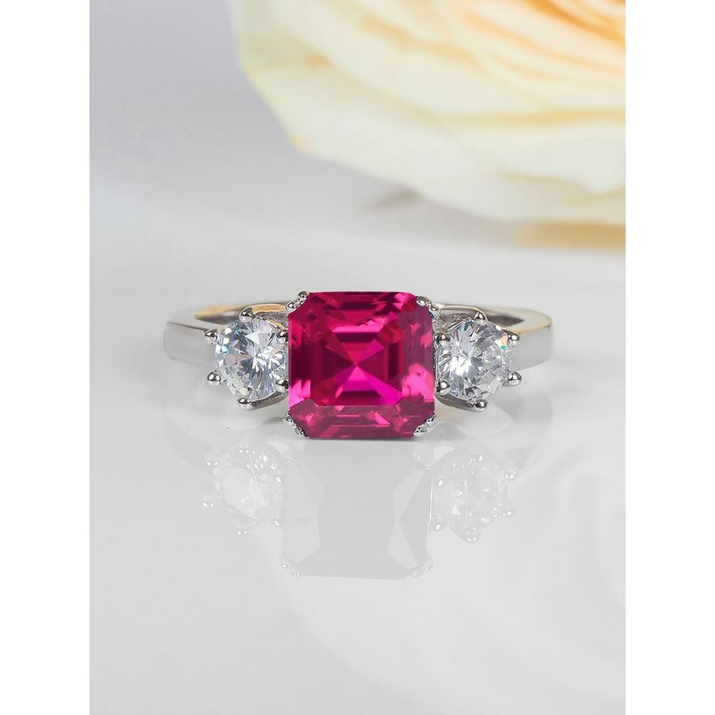 925 Silver 1.5 Carat Cushion Cut Red Ruby Meghan Markle Ring for Women & Girls (11)