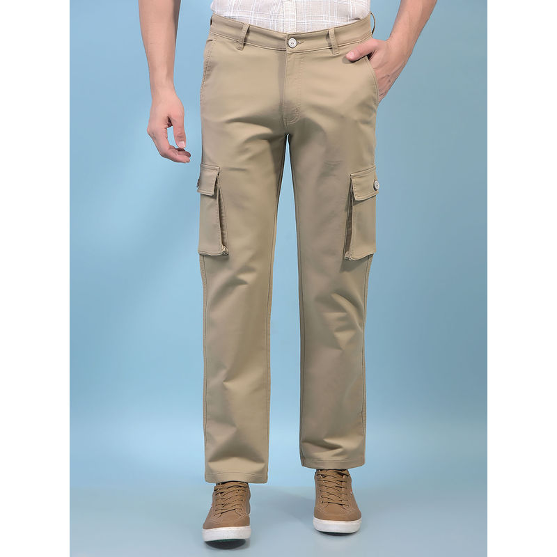 CRIMSOUNE CLUB Men Beige Cargo Jeans (30)