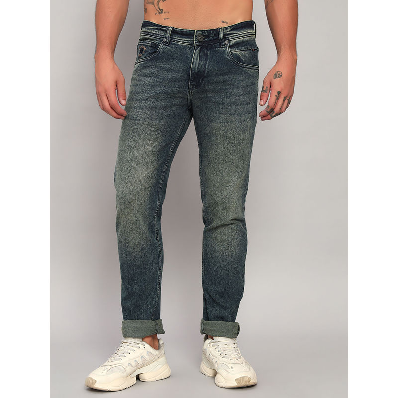 Cantabil Men Solid Grey Flat Front Mid Rise Full Length Narrow Fit Casual Jeans (30)