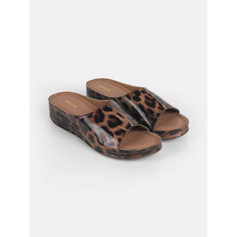 Mochi Tan Synthetic Casual Wedges Heels (EURO 37)