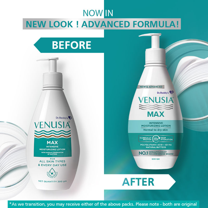 Venusia Max Moisturiser Lotion For Dry Skin Contains Shea Butter 24 hrs Moisturization