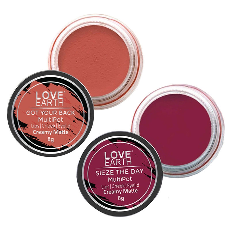Buy Love Earth Lip Tint & Cheek Tint Multipot Combo (Coral & Raspberry