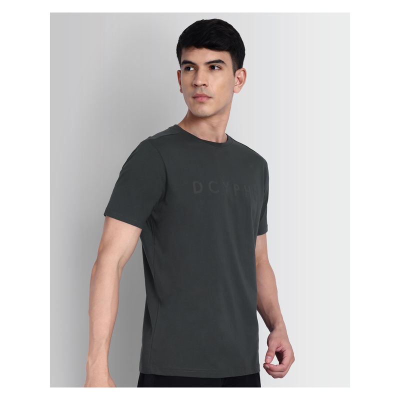 DCYPHR Grey Essentials Stretch Brand T-Shirt - Charcoal (S)