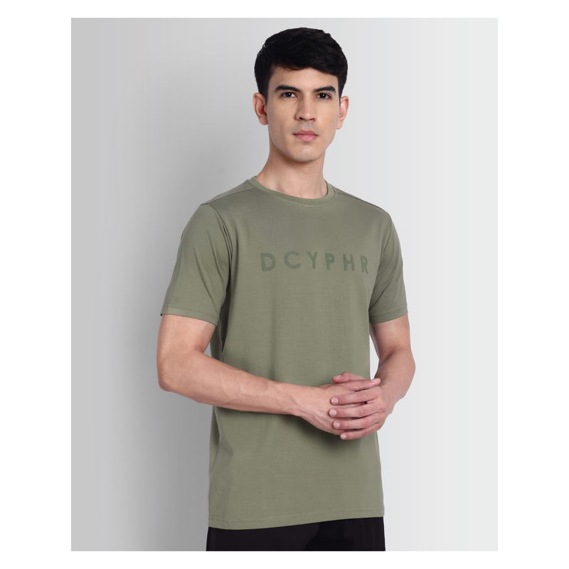 DCYPHR Green Essentials Stretch Brand T-Shirt - Mud (S)
