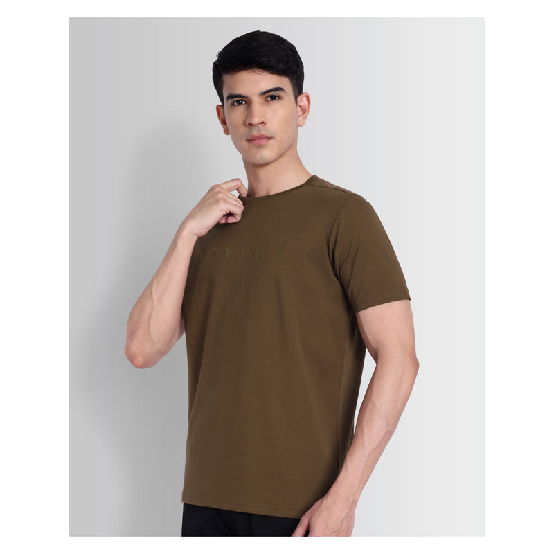 DCYPHR Brown Essentials Stretch Brand T-Shirt - Autumn Ember (S)