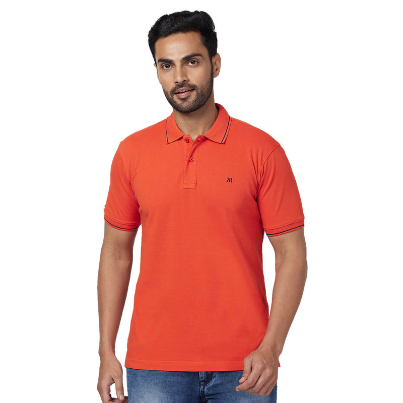 Raymond Regular Fit Solid Dark Red T-Shirt (S)