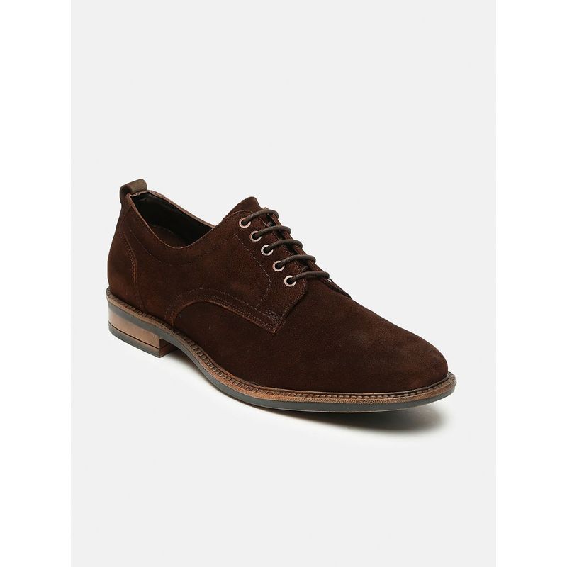 Teakwood Men Brown Solid Suede Lace up Shoes (EURO 41)
