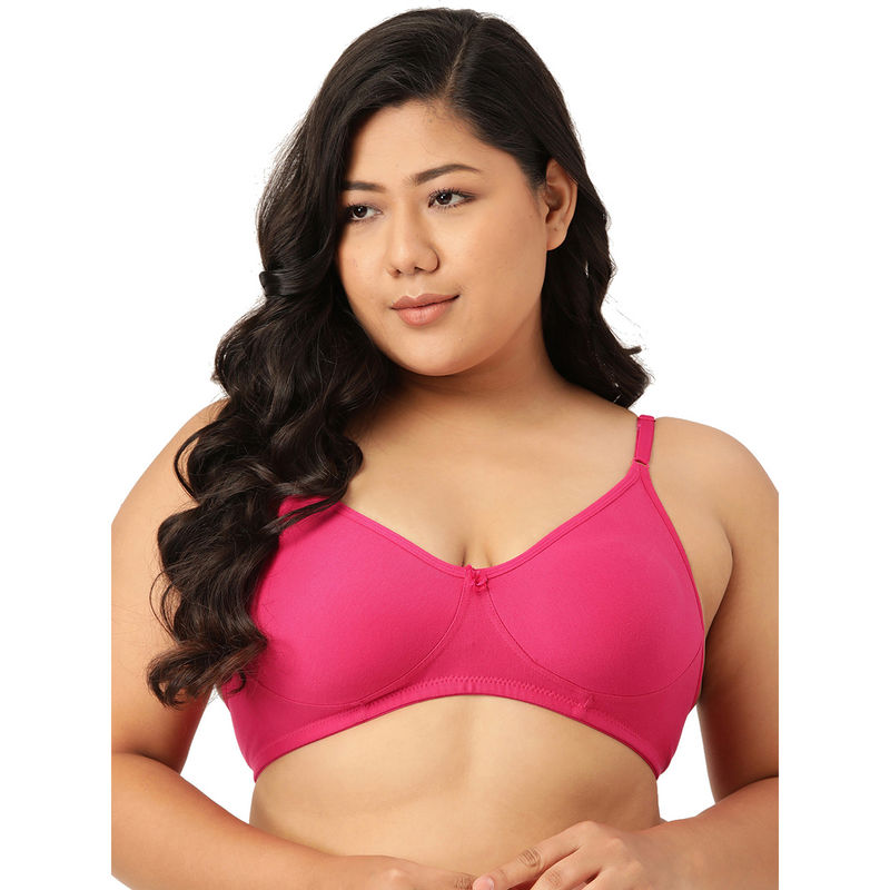 Leading Lady Woman Everyday Cotton Non Padded Magenta Full Coverage Bra (48C)