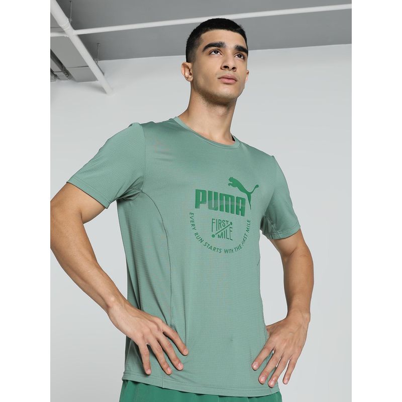 Puma x FIRST MILE Mens Running T-shirt - Green (S)