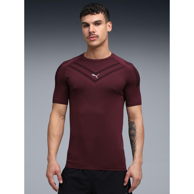 Puma Jacquard Mens Training T-Shirt - Maroon (M)